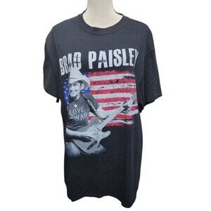 Brad Paisley Love and War Tour 2017 Band Tee Size Large 2 Sides Country Music